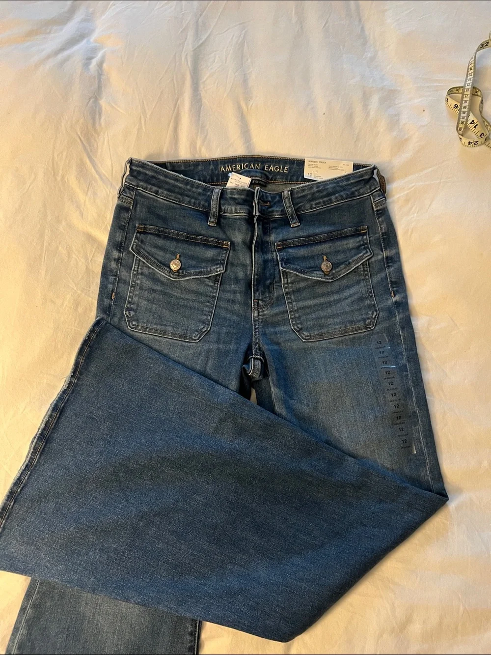 American Eagle Outfitters Women's Dark Blue Flare Jeans